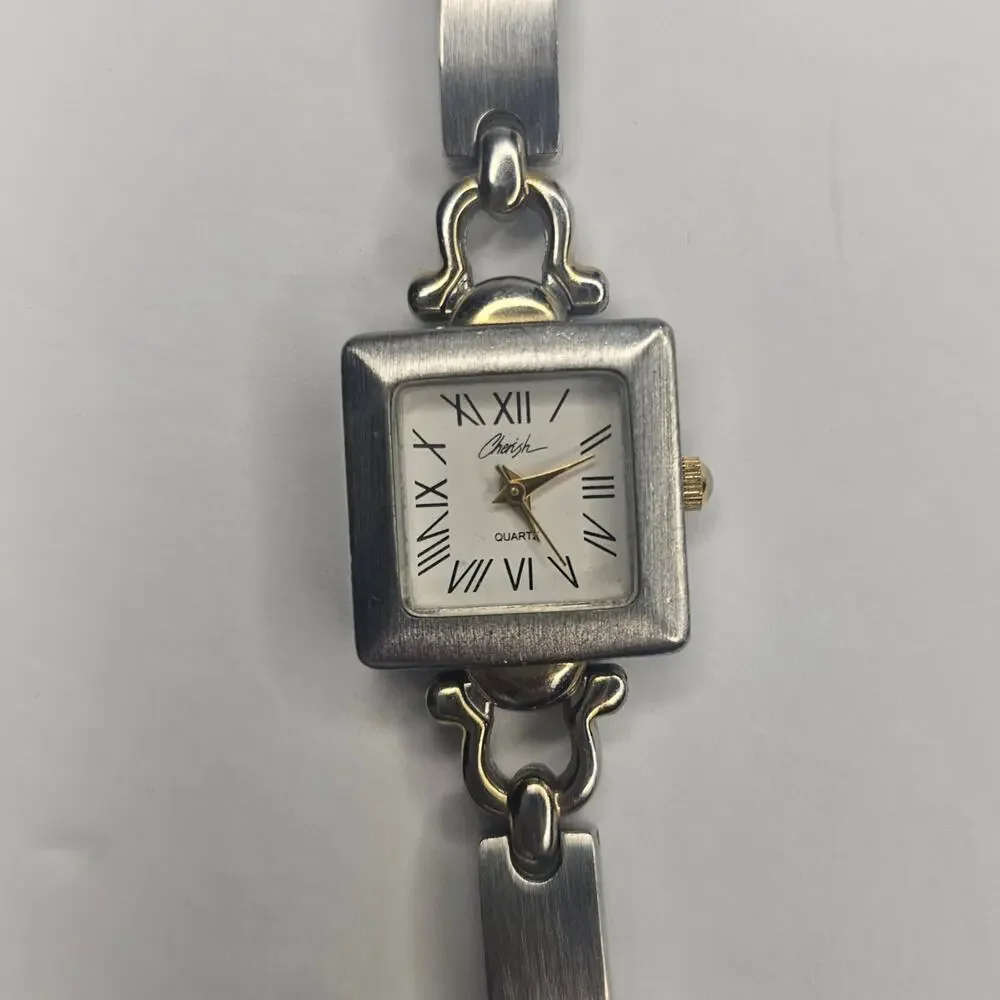 Cherish WATCH and Matching BRACELET Silver Gold Steampunk Analog Timepiece Gift